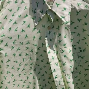 Vintage 70s polyester shirt birds L